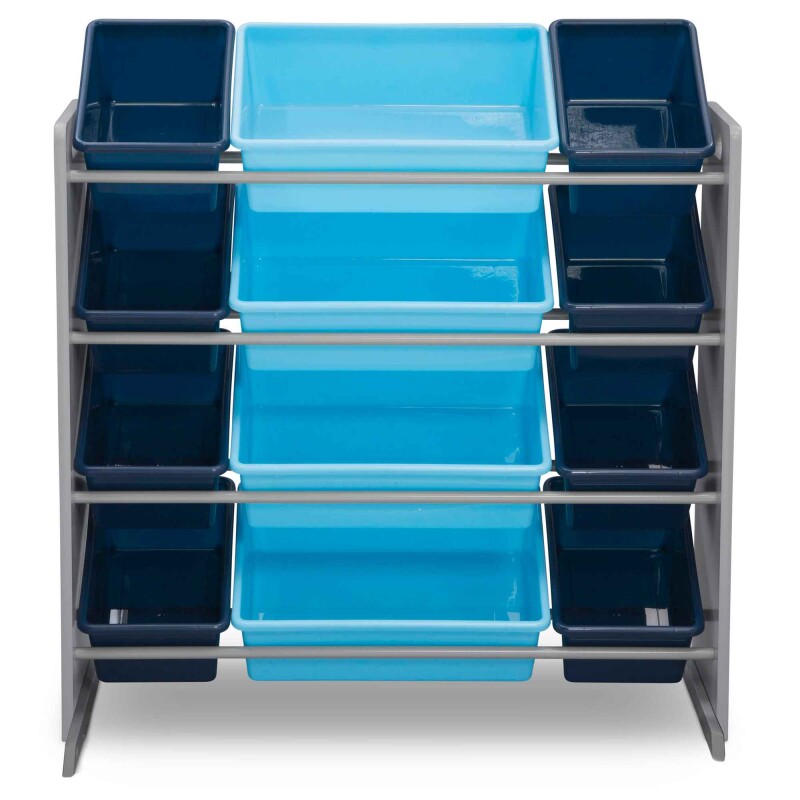 Organizador de 12 contenedores de plástico gris, azul y celeste Organizador de 12 contenedores de plástico gris, azul y celeste