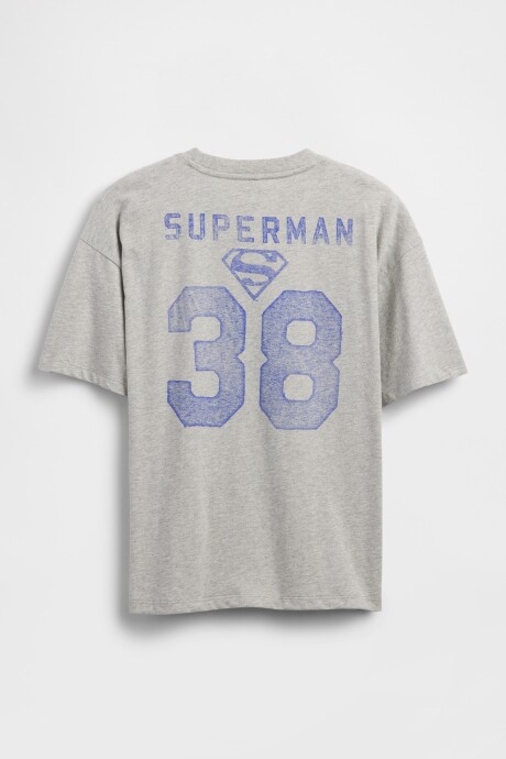 Remera Superman Niño Light Heather Grey B08