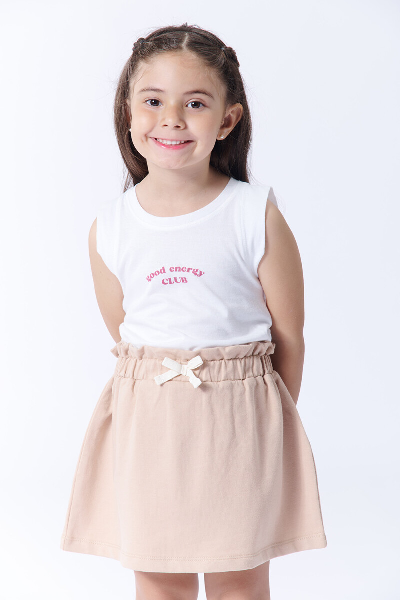 Pollera de algodón Beige