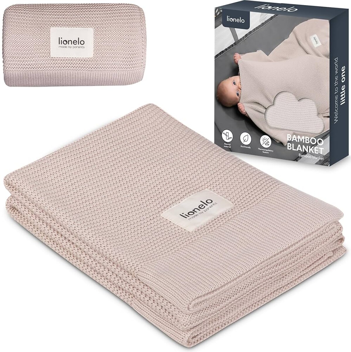 Manta rebozo bambu LIONELO - rosado 