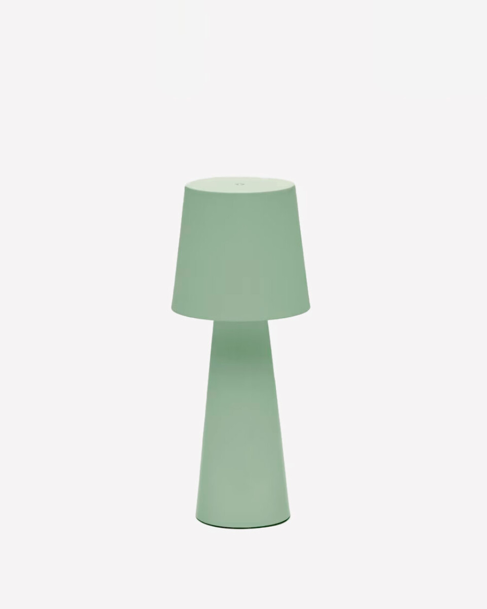 Lámpara de mesa grande de exterior Arenys de metal con acabado pintado verde claro 
