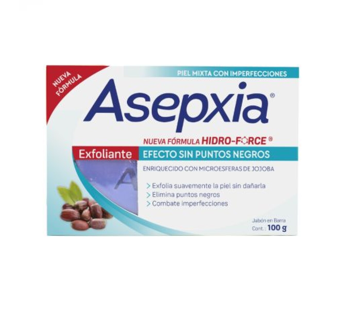 Asepxia Jabón Exfoliante Sin Puntos Negros 100gr – Piel Suave y Renovada 