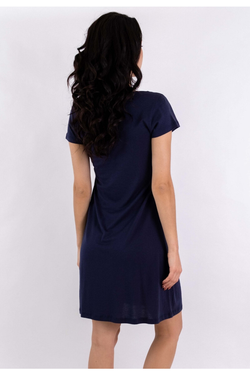 CAMISON EN ALGODÓN PIMA PERUANO AZUL MARINO-NAVY