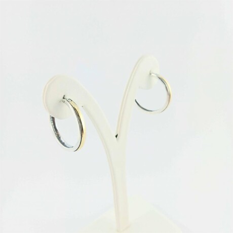 Aros de plata 925 con double en oro 18 ktes. Aros de plata 925 con double en oro 18 ktes.