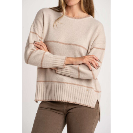 Sweater Rayado Beige Melange