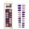 Set De Uñas Postizas Lisa Punta Ballerina Brillos Violeta
