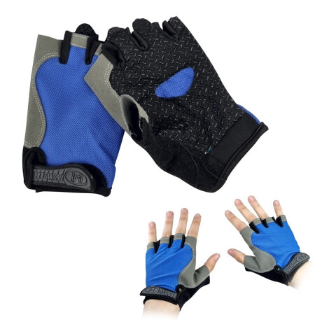 Guantes Gym Crossfit Gimnasio Musculación Pesas Resistente Variante Color Azul Talle L