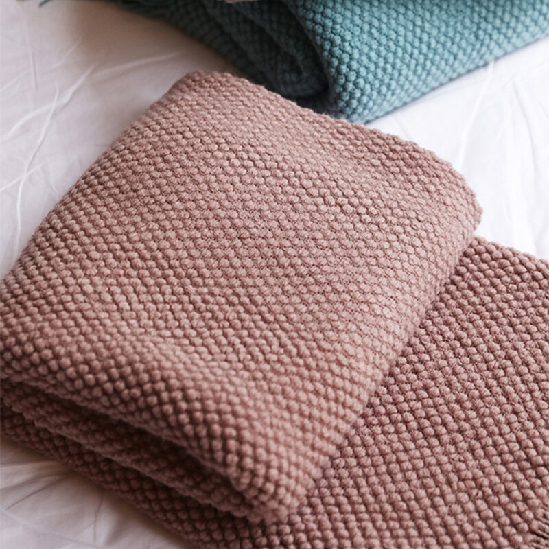 Manta sillon y cama tejida 127x172cm rosa