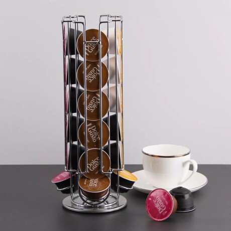 Soporte Dispensador Porta Cápsulas de Café Dolce Gusto x18 Plateado