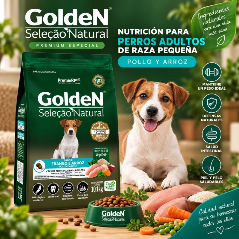GOLDEN NATURAL PERRO ADULTO RAZA PEQUEÑA 10.1 KG + 3 KG DE REGALO GOLDEN NATURAL PERRO ADULTO RAZA PEQUEÑA 10.1 KG + 3 KG DE REGALO