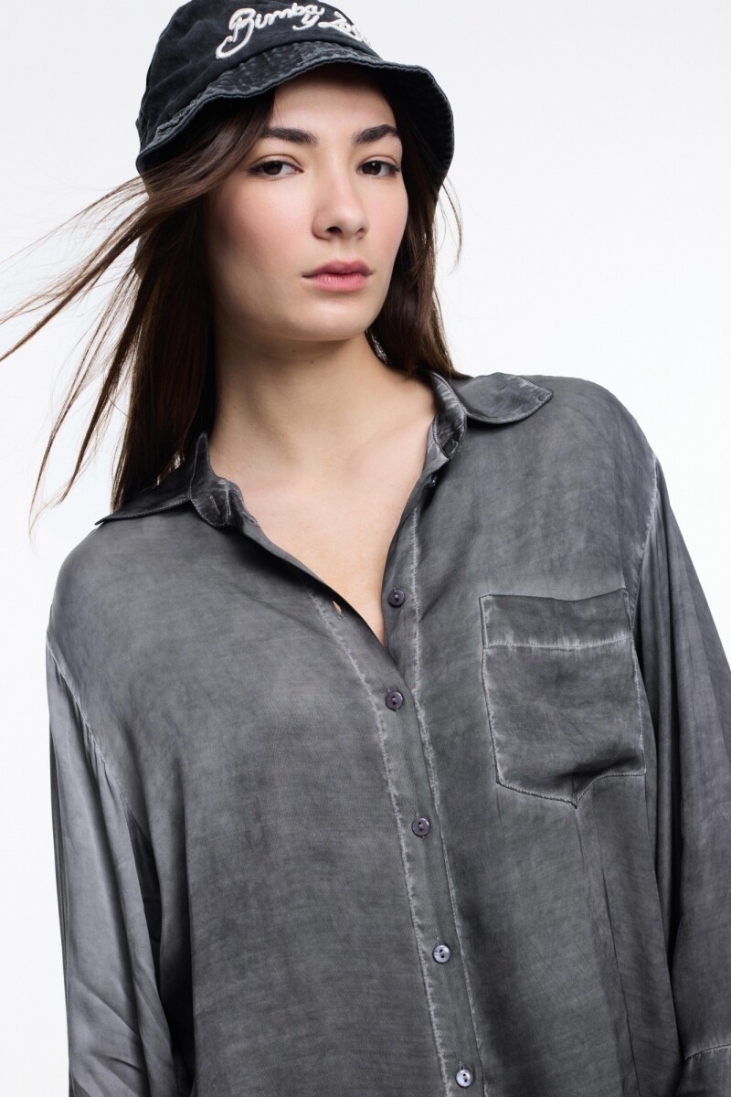 CAMISA BOLSILLO ML Gris