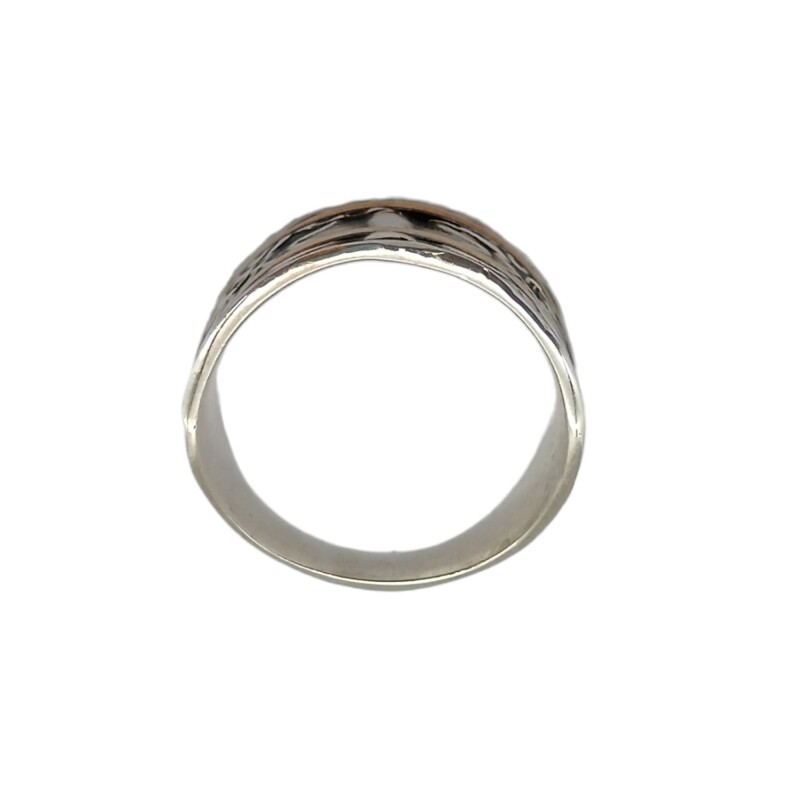 Anillo Labrado-Plata y Oro-Sin Piedra-AN5022 sinpiedra
