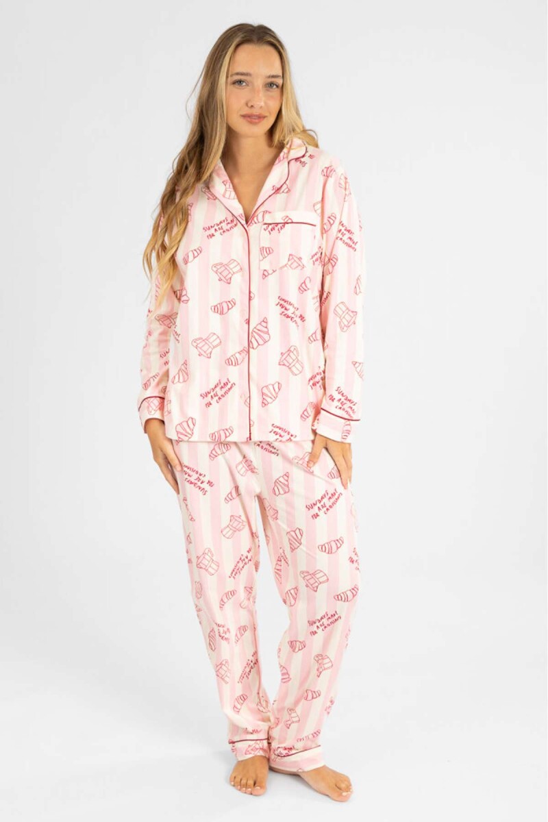 Pijama flannel fleece lucky girl - Rosado 