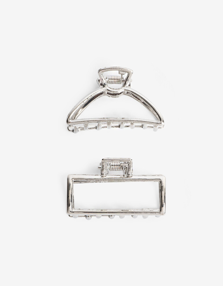 Broches Sets Metal Set De 2 Broches Metálicos Mix Formatos. - Plateado