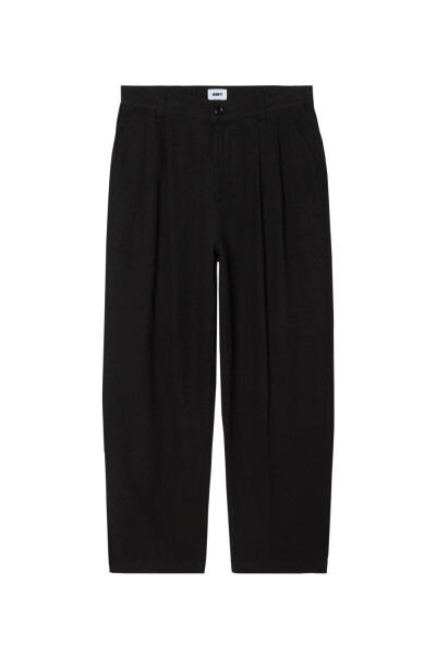 FOSTER PLEATED LINEN PANT Negro