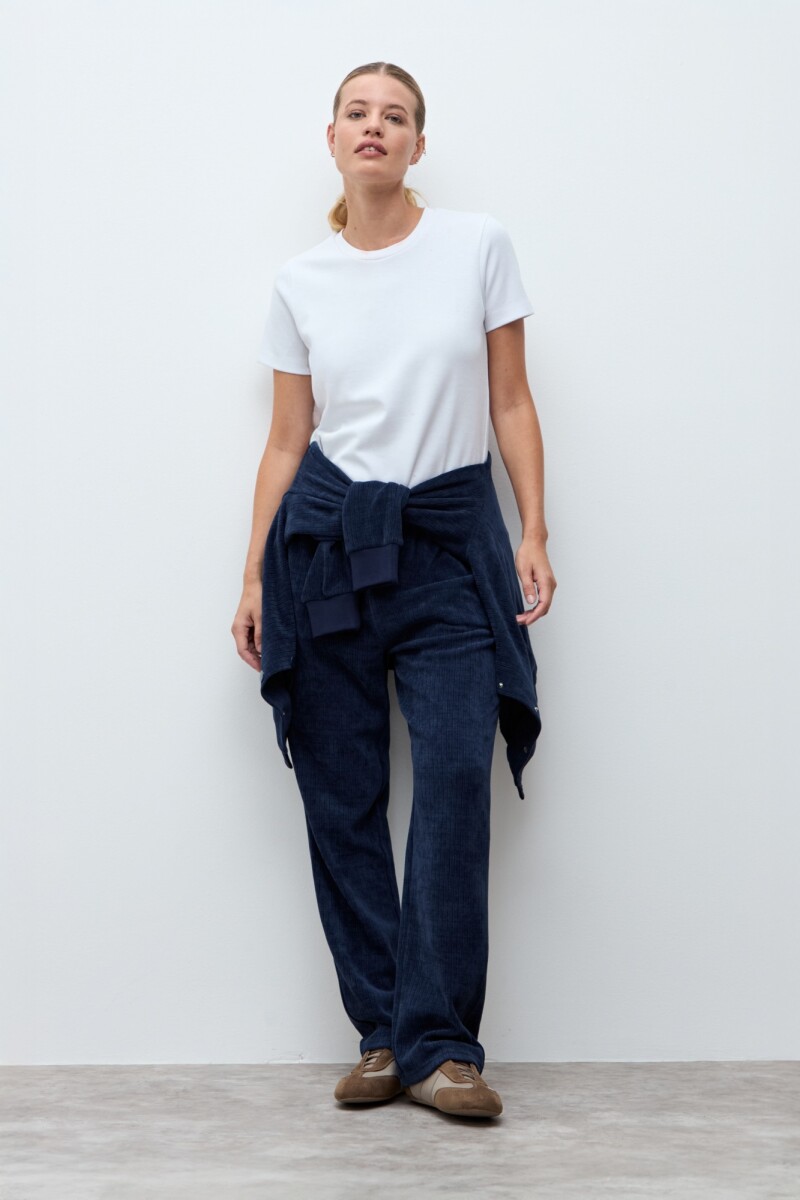 Jogger acanalado azul marino