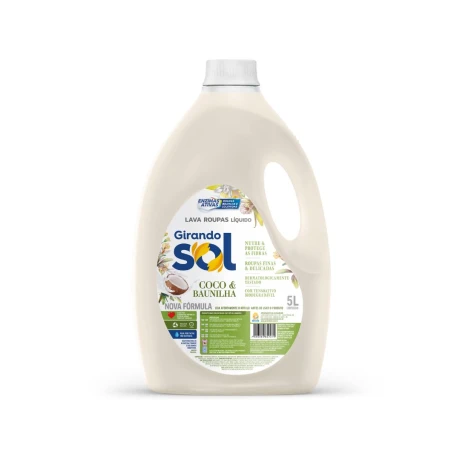 DETERGENTE LIQUIDO PARA ROPA GIRANDO SOL 5 L COCO Y VAINILLA DETERGENTE LIQUIDO PARA ROPA GIRANDO SOL 5 L COCO Y VAINILLA