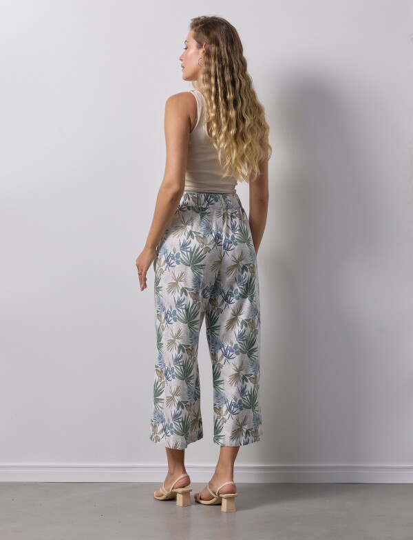 Pantalon Lino Crop CRUDO/MULTI