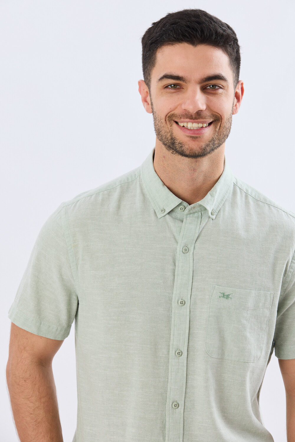 CAMISA LISA DE LINO Menta