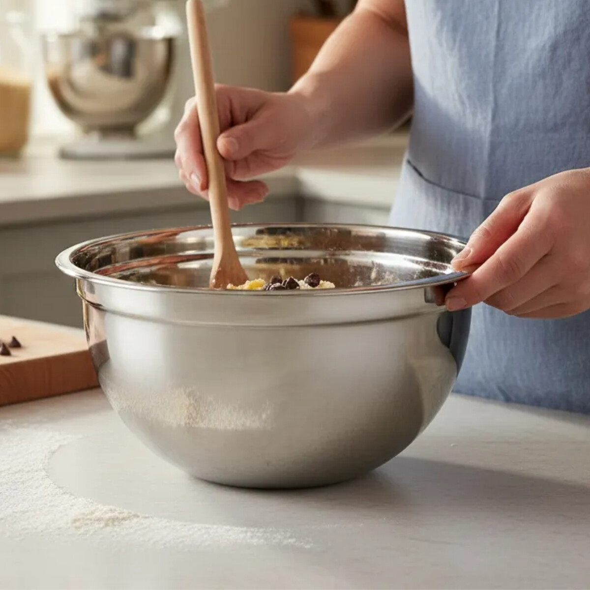 Bowl ensaladera recipiente acero inoxidable 20 cm cocina - PLATEADO 