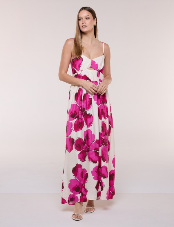 Vestido Maxi Flores FUCSIA/MULTI