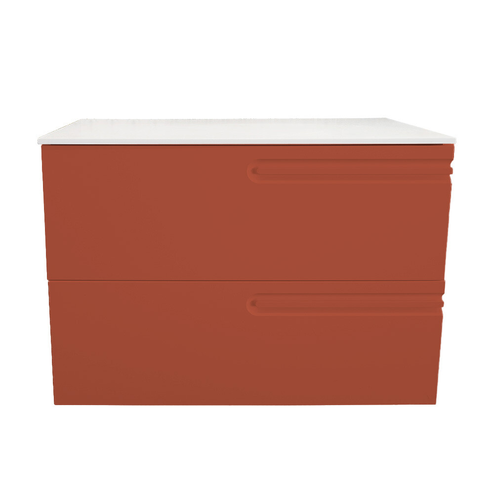 MUEBLE BAÑO ECONIC 80 CM COLOR NARANJA C/ENCIMERA Mueble Baño Econic 80 Cm Color Naranja C/encimera