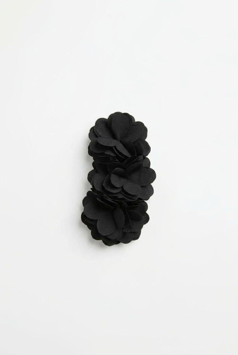 Broche banana flor - negro 