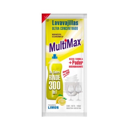 Lavavajillas ultra concentrado Limón MULTIMAX 100ml Lavavajillas ultra concentrado Limón MULTIMAX 100ml