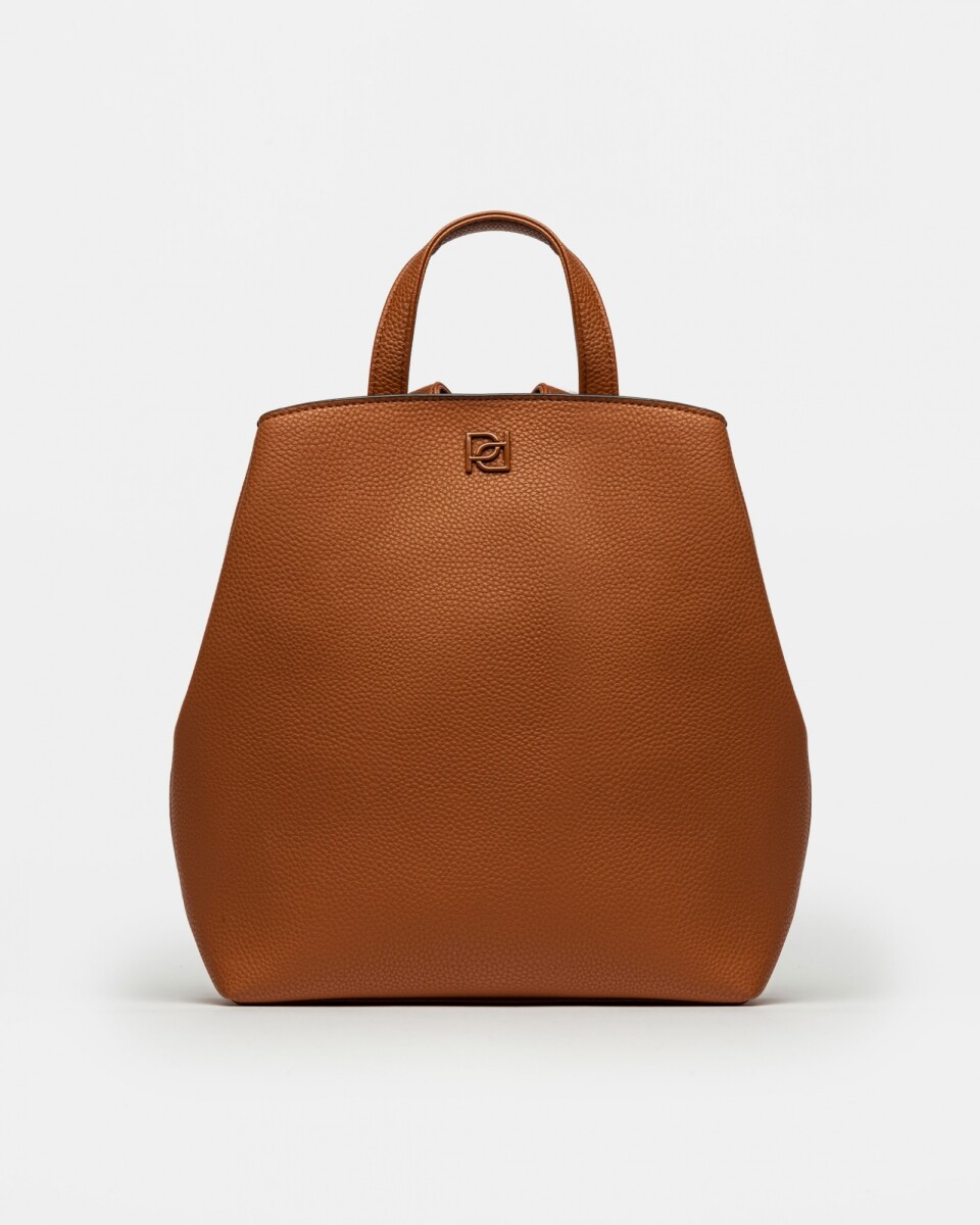 Mochila Oslo en Efecto Cuero Graneado - Marron 