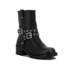 Darkness Bota De Mujer Caña Baja C/ Tiras Y Hebillas - Negro Negro