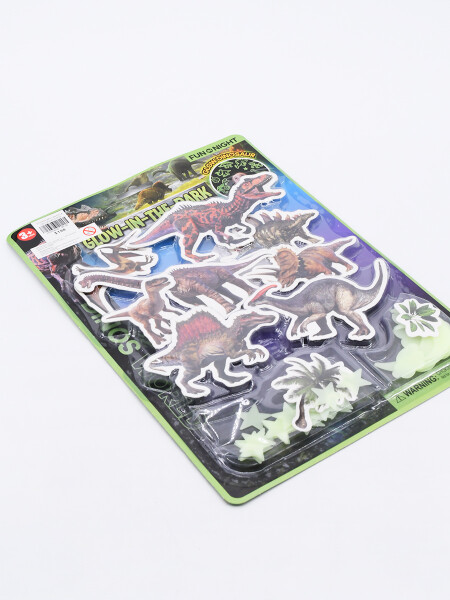 STICKER BRILLAN EN LA OSCURIDAD DINOS AZUL