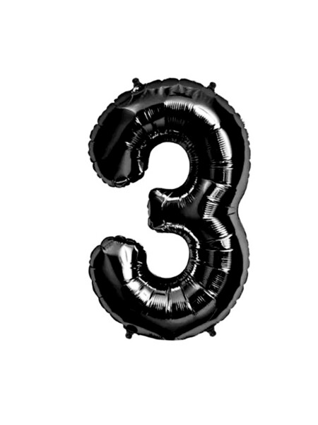 GLOBO NUMERO 3 NEGRO