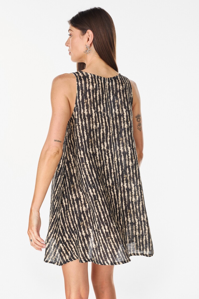 Vestido Diario Estampa Negro