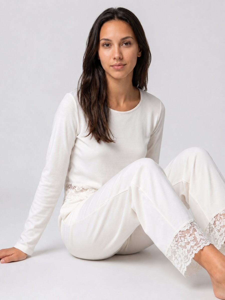 Pijama Uma - Crema 