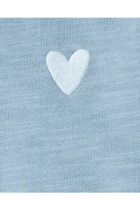 Saco de algodón, azul con bordado corazón Sin color