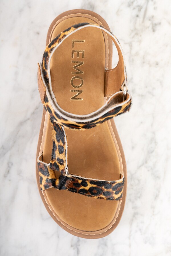 Sandalia Animal Print Marron