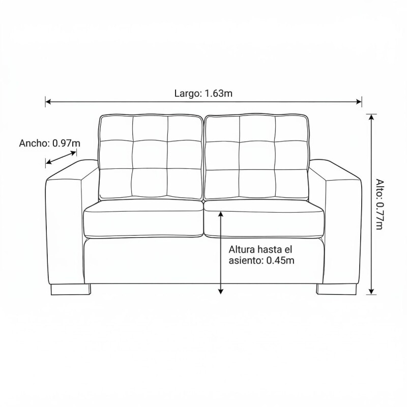 SOFA OSLO 2 PUESTOS - CREMA 305540 DISCONT (CD) Unica