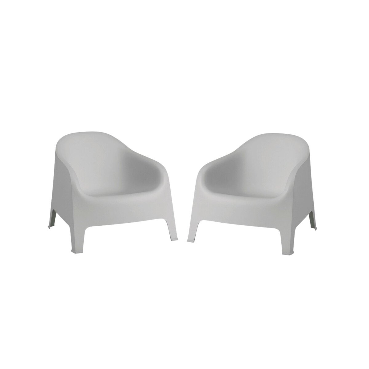 Set de 2 Silla Plastico Skarpo Jardin Liso - Gris 