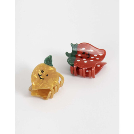 Hebillas Infantiles Con Frutas Combinación Tricolor