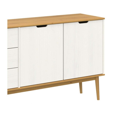 Aparador 2 Puertas 3 Cajones Linea Nordica Roble/Blanco