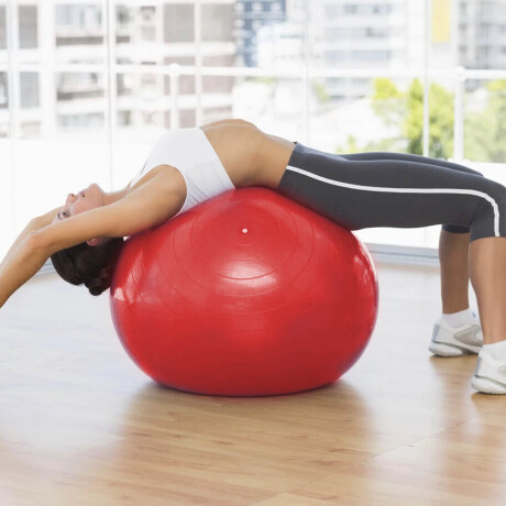 Pelota De Pilates 75cm Fitness Yoga Gym + Inflador Rojo