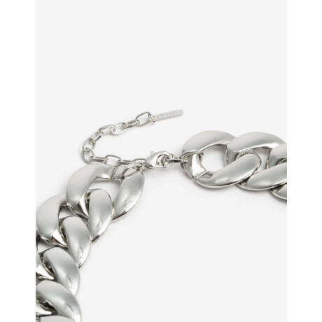 Collar Corto Cadena Bold Plateado Rodio