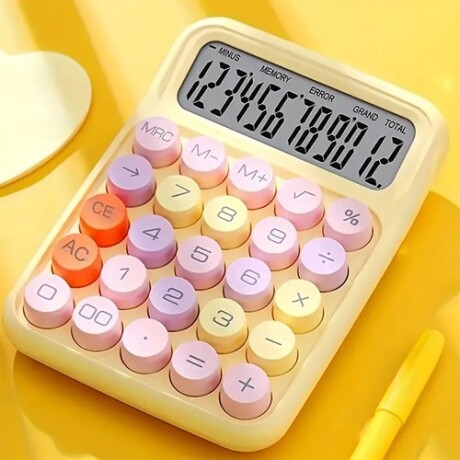 Calculadora 12 digitos color pastel Amarillo