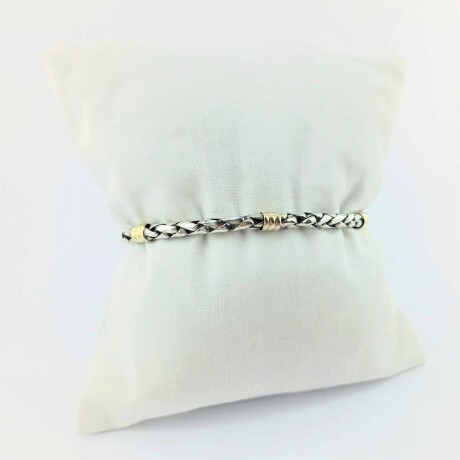 Pulsera de plata 925 y double en oro 18 ktes., ESPIGA. Pulsera de plata 925 y double en oro 18 ktes., ESPIGA.