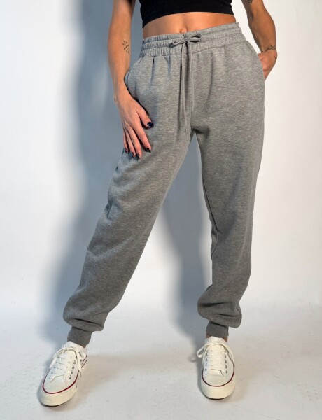 Jogger de algodon con puño Gaia Grafito