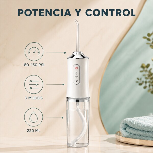 Irrigador Limpiador Oral Bucal Dental Brackets Profesional Blanco