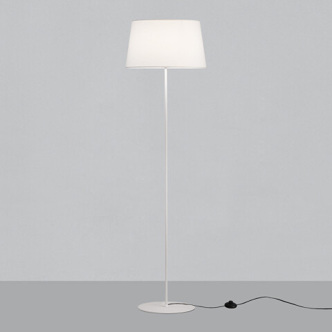 Lámpara de pie blanca pantalla tela E27 Ø42x150cm BA0050