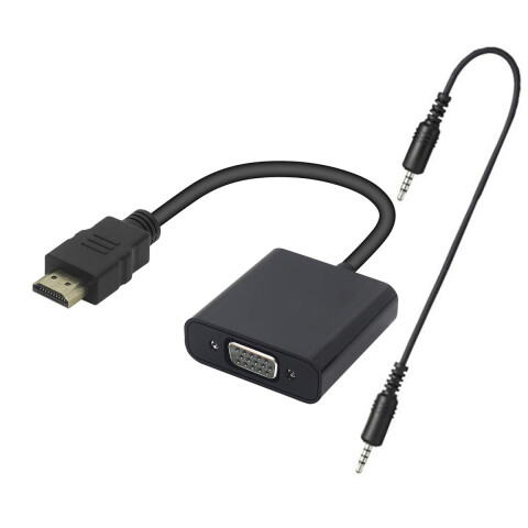 Adaptador Hdmi Vga Con Audio Jtadap073 ADAPTADOR HDMI A VGA C/AUDIO