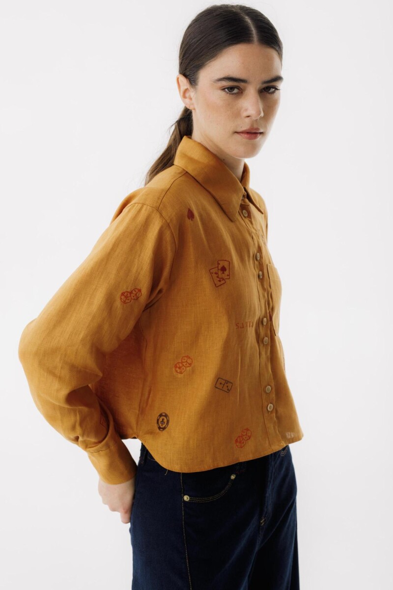 Camisa Azar Detail Camel