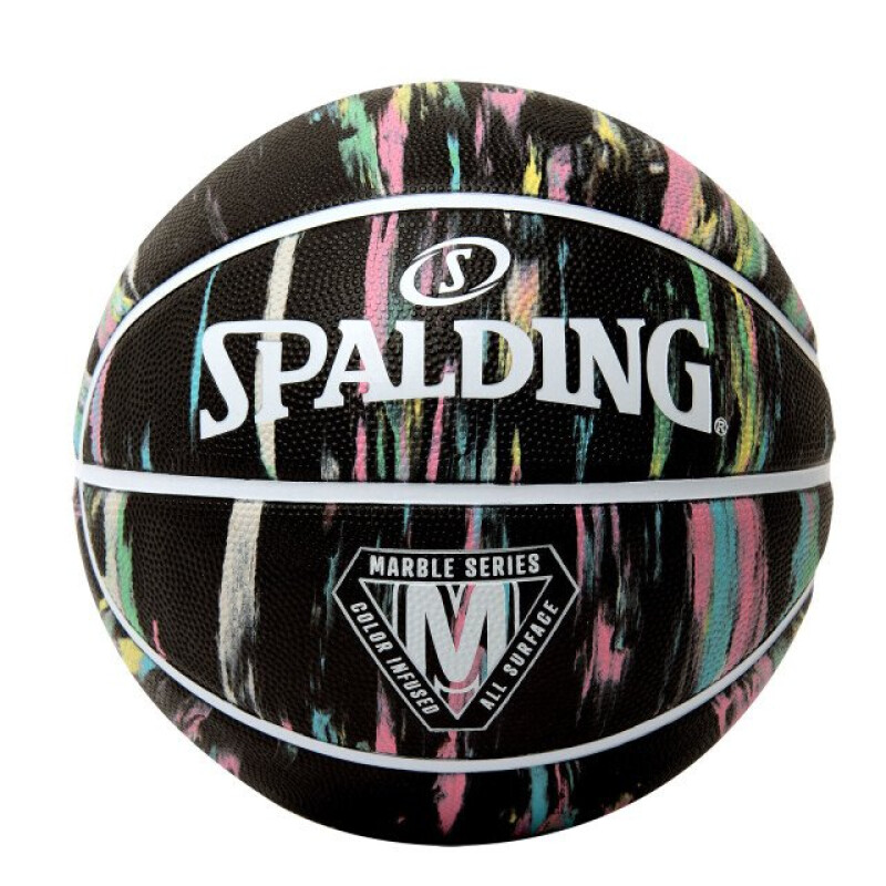 Pelota Spalding Marble Arcoiris Negro - Multicolor